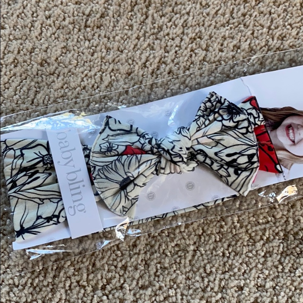 NEW Baby Bling Headband BLK/IVORY/RED